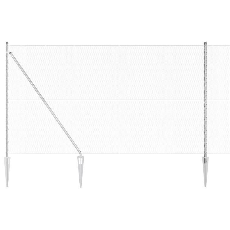 Zaunset Set aus 2 Feuerverzinkter Stahl 25 x 1.5 m Langlebig