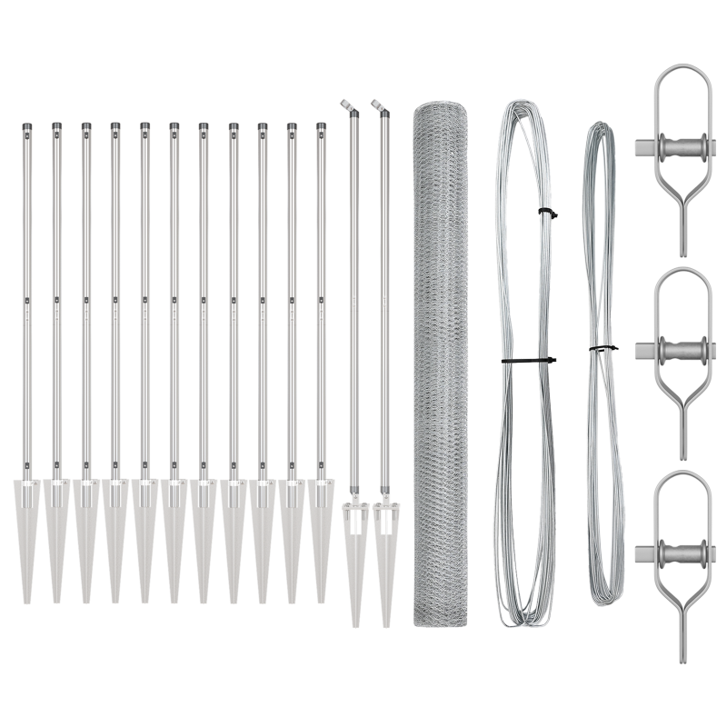 Zaunset Set aus 2 Feuerverzinkter Stahl 25 x 1.5 m Langlebig