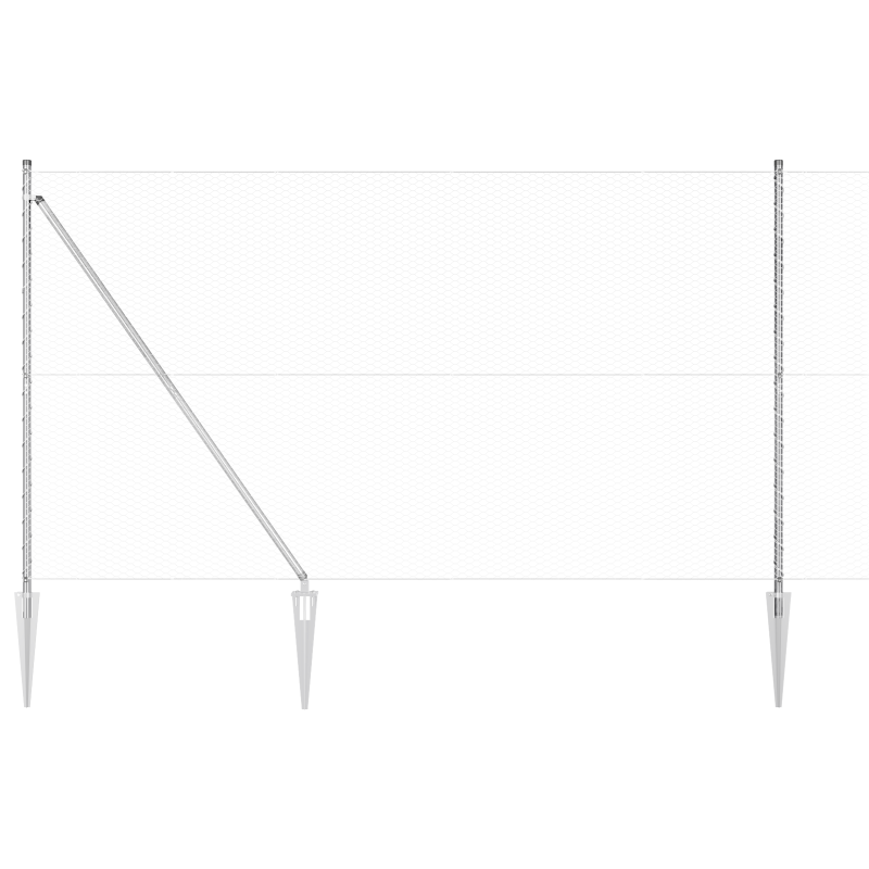 Zaunset Set aus 2 Verzinkter Stahl 25 x 1,5 m Langlebig