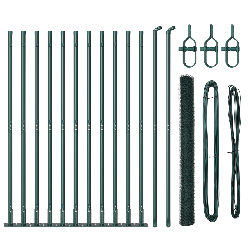 Zaun-Set 2er Set Grün Metall, PVC 25 x 1.5 m Langlebig