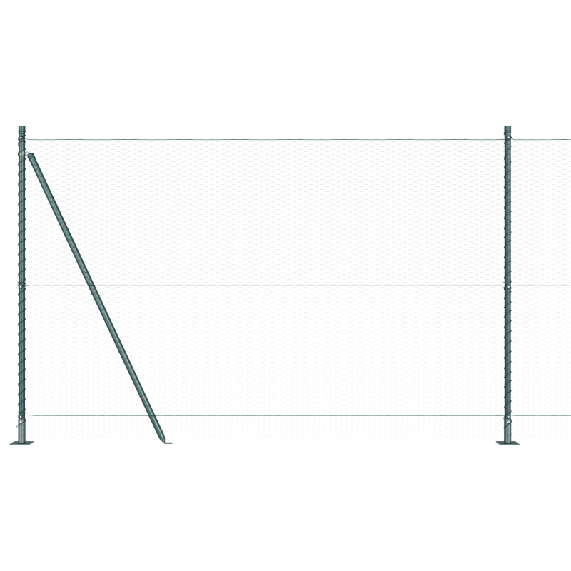 Zaun-Set Set aus 2 Grün Stahl, PVC 25 x 1,5 m Langlebig