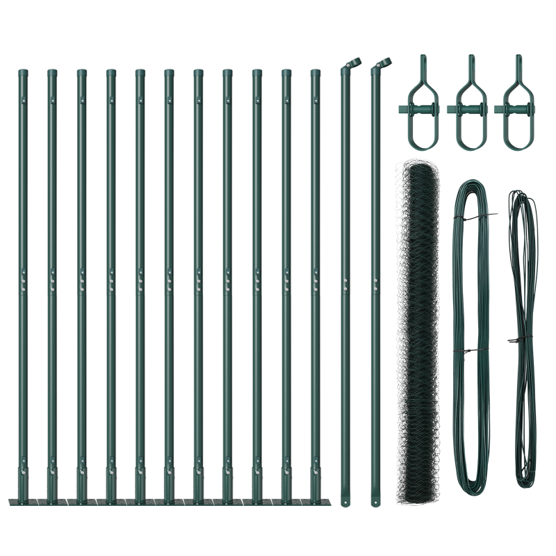 Zaunset Set aus 2 Grün Metall 25 x 1,5 m Langlebig Zaunset