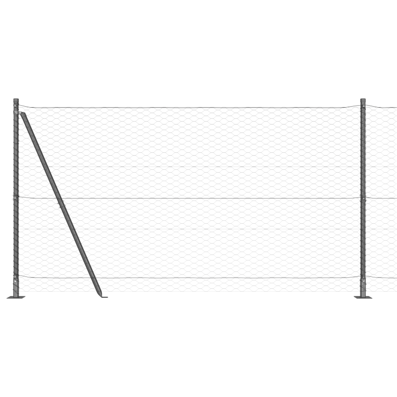 Zaunset Set von 2 Grau Stahl 25 x 1.5 m Langlebig