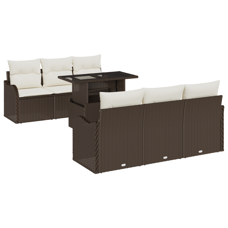 Boxspringbett mit Matratze & LED Creme 140x190 cm Stoff