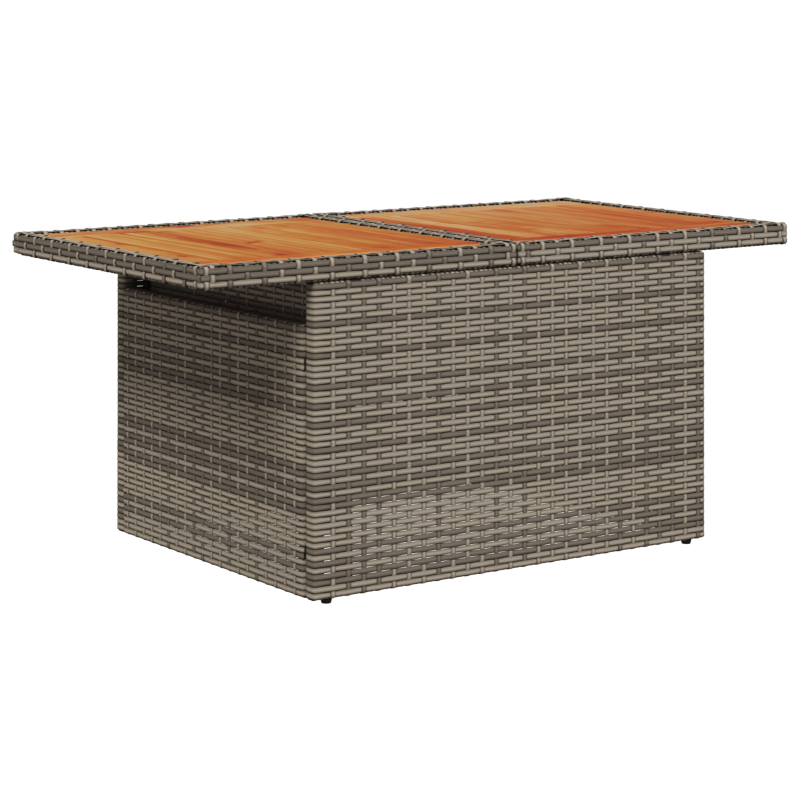10-teiliges Garten Sofa Set mit Kissen Grau Poly Rattan