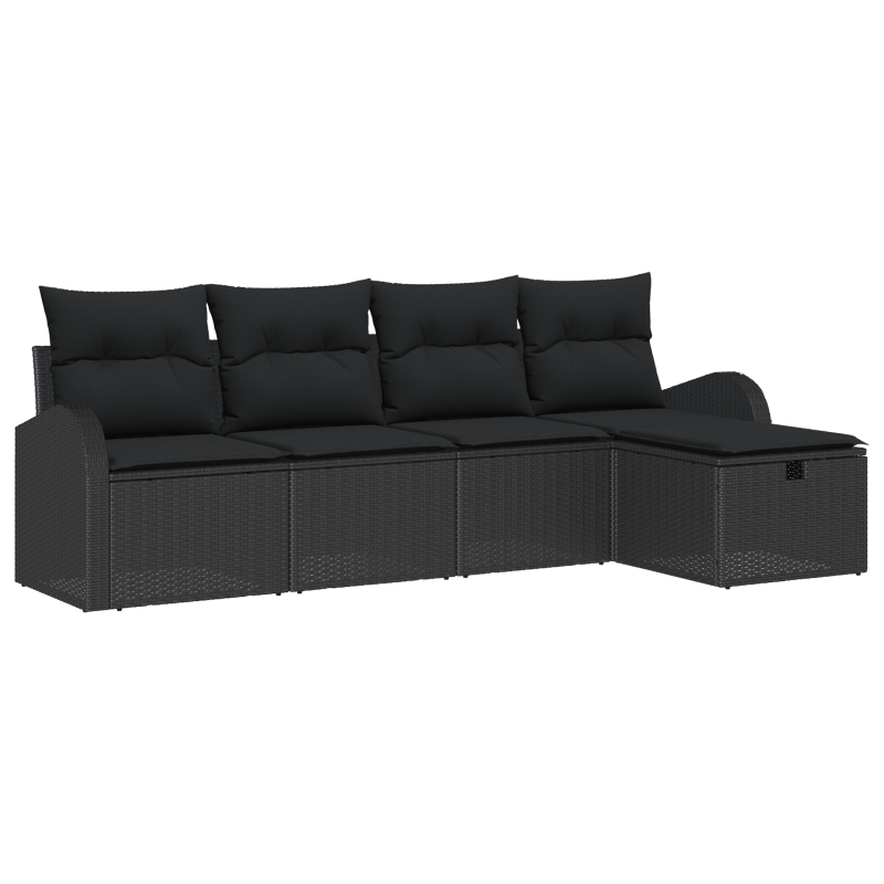 6-teiliges Garten Sofa Set mit Kissen Braun Poly Rattan