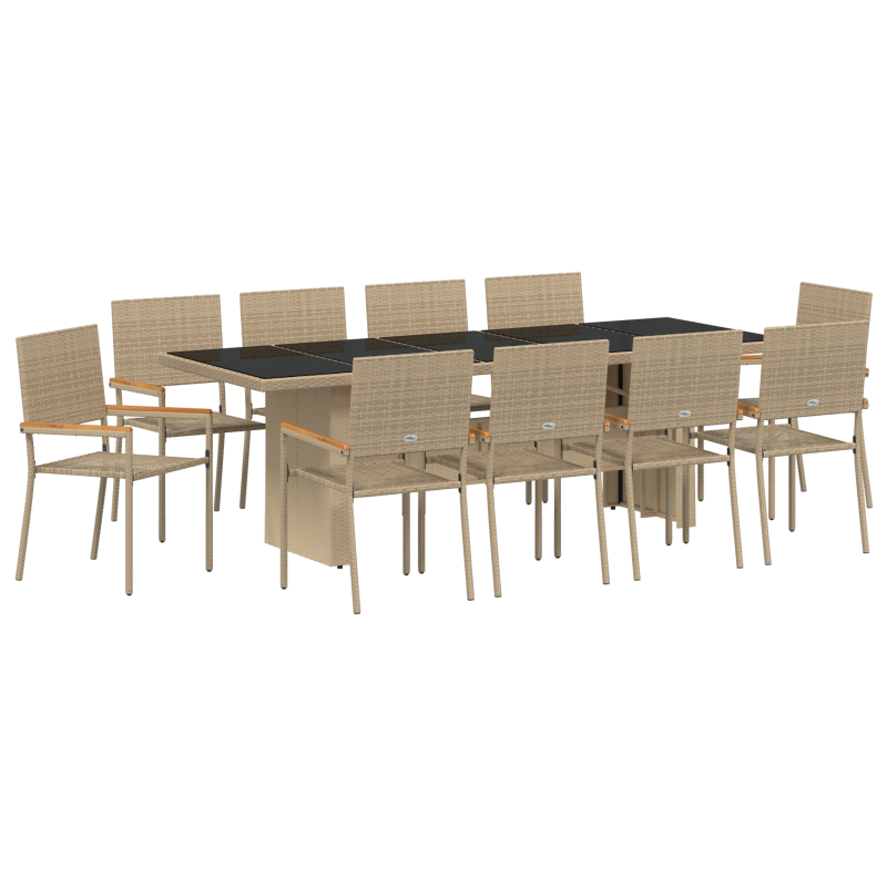 6-teiliges Garten Sofa Set mit Kissen Beige Poly Rattan