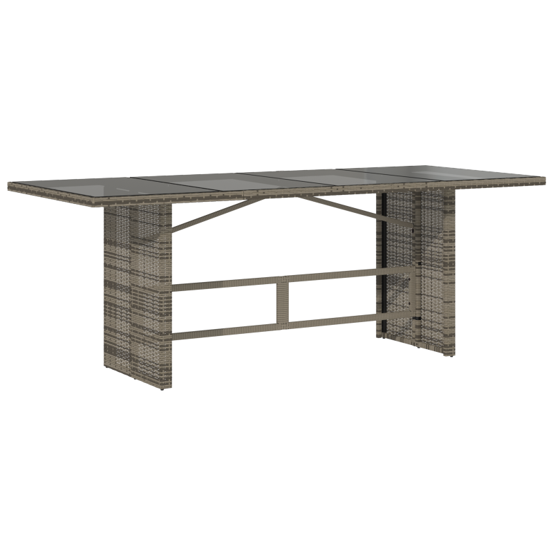 9-teiliges Garten-Esszimmer Set Grau Poly Rattan