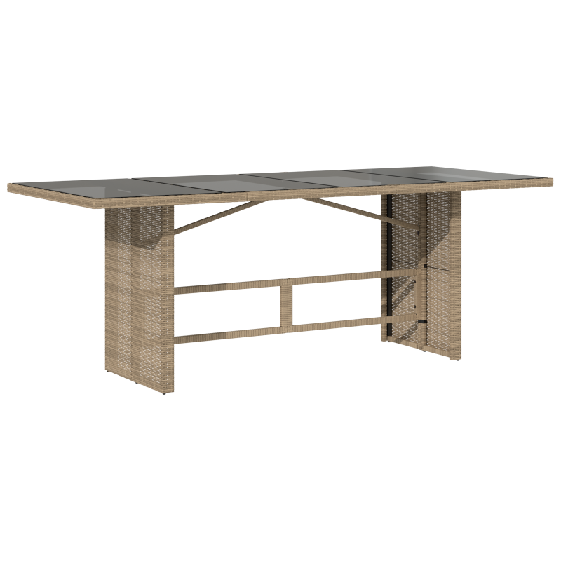 9-teilige Garten Esszimmer Set Beige Poly Rattan