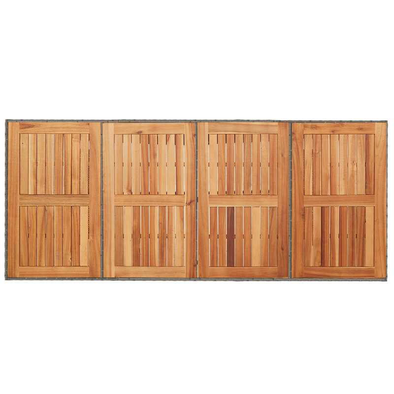9-teiliges Garten Esstisch Set Grau Poly-Rattan