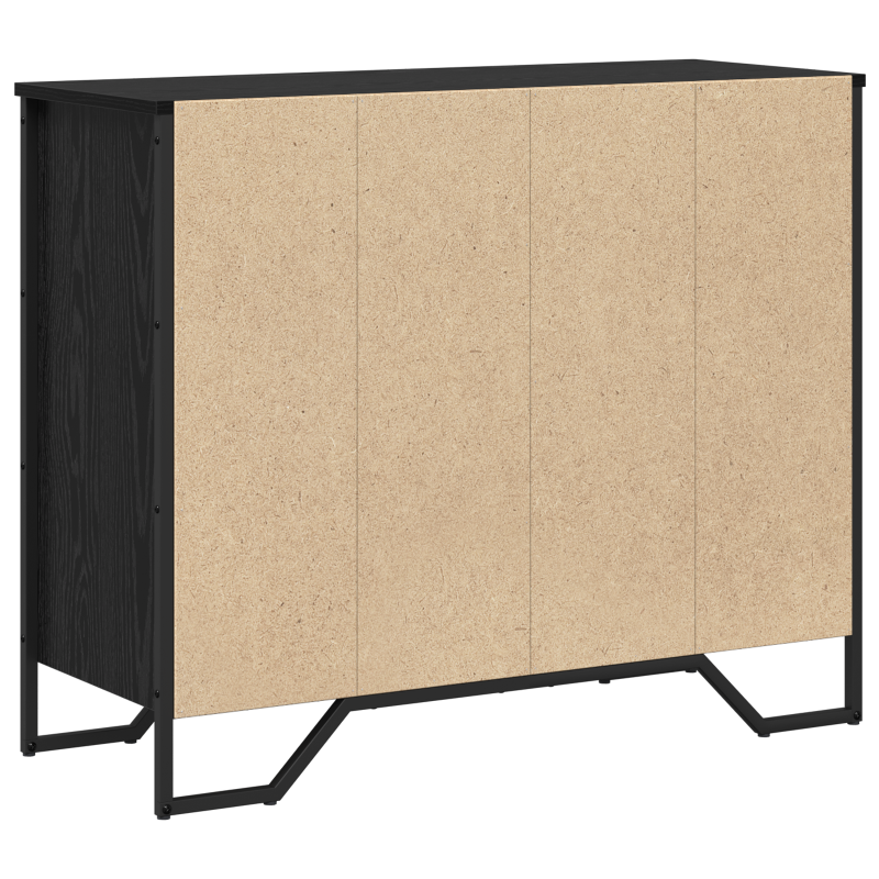 Kommode Schwarz-Eiche 91x35,5x74,5 cm Holzwerkstoff