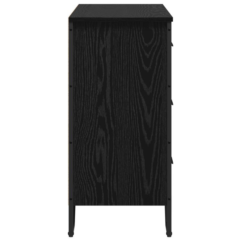 Kommode Schwarz-Eiche 91x35,5x74,5 cm Holzwerkstoff