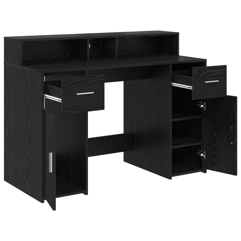 Schreibtisch Schwarz Eiche 120x55x91 cm Ingenieurholz