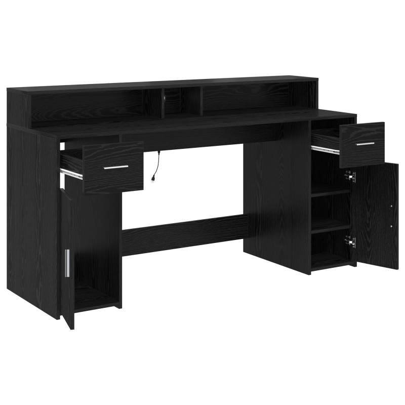 Schreibtisch Schwarz Eiche 160x55x91 cm Holzwerkstoff
