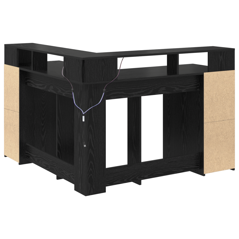 Schreibtisch Schwarz-Eiche 130x130x91 cm Holzwerkstoff