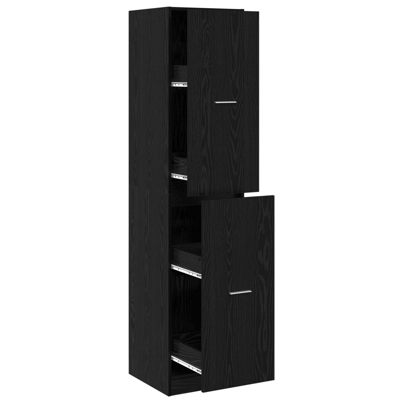 Apotheker Schrank Schwarz Eiche 40x41x174.5 cm Spanplatte