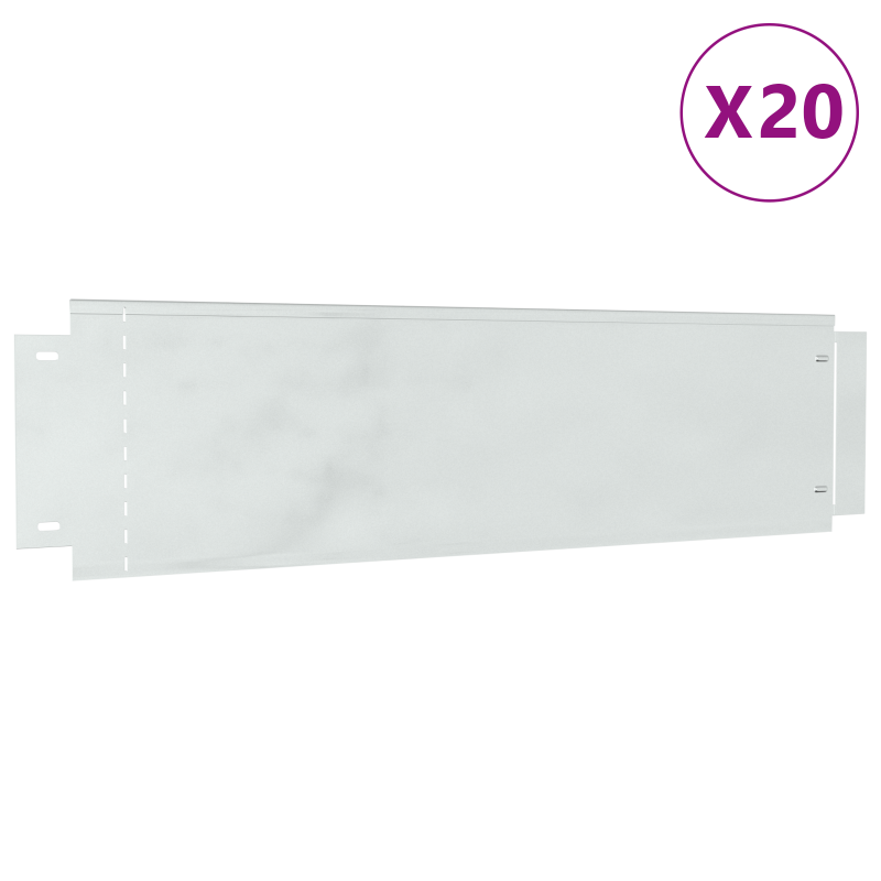 Raseneinfassungen 20 Stück 25x100 cm Flexible Verzinkter Stahl