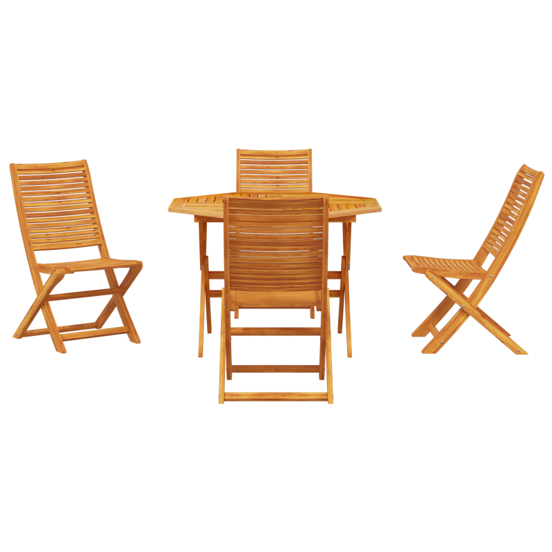 5-teiliges Garten-Esszimmer Set aus massiver Akazie