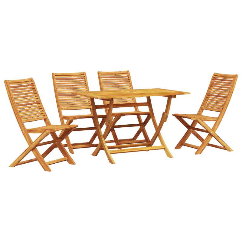 5-teiliges Garten Esszimmer Set aus massivem Akazienholz