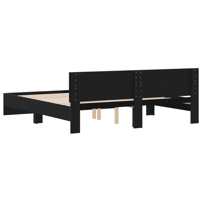 Bettgestell mit Kopfteil Schwarze Eiche 180x200 cm Engineered Wood