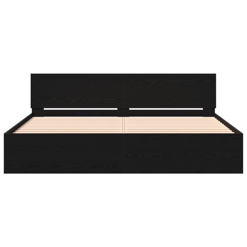 Bettgestell mit Kopfteil Schwarze Eiche 180x200 cm Engineered Wood