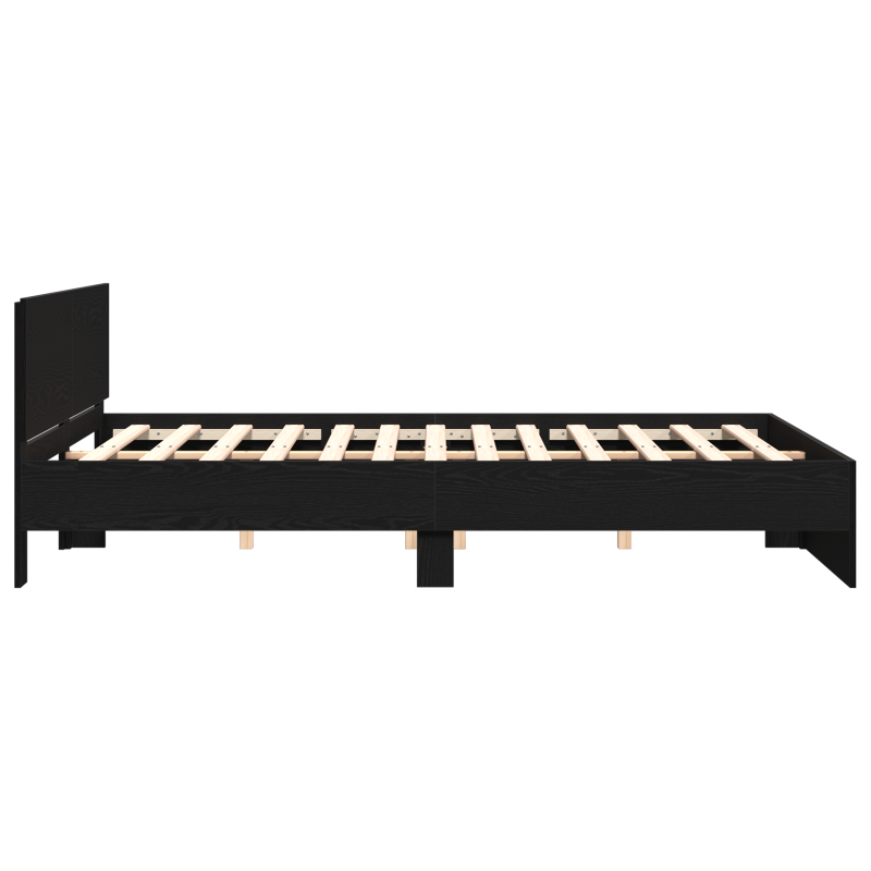 Bettgestell mit Kopfteil Schwarze Eiche 180x200 cm Engineered Wood