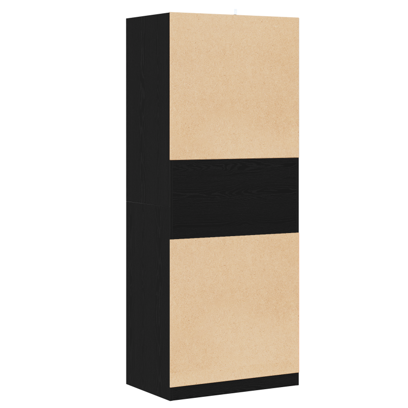 Kleiderschrank Schwarz-Eiche Set von 2 Schwarz Eiche Holzwerkstoff