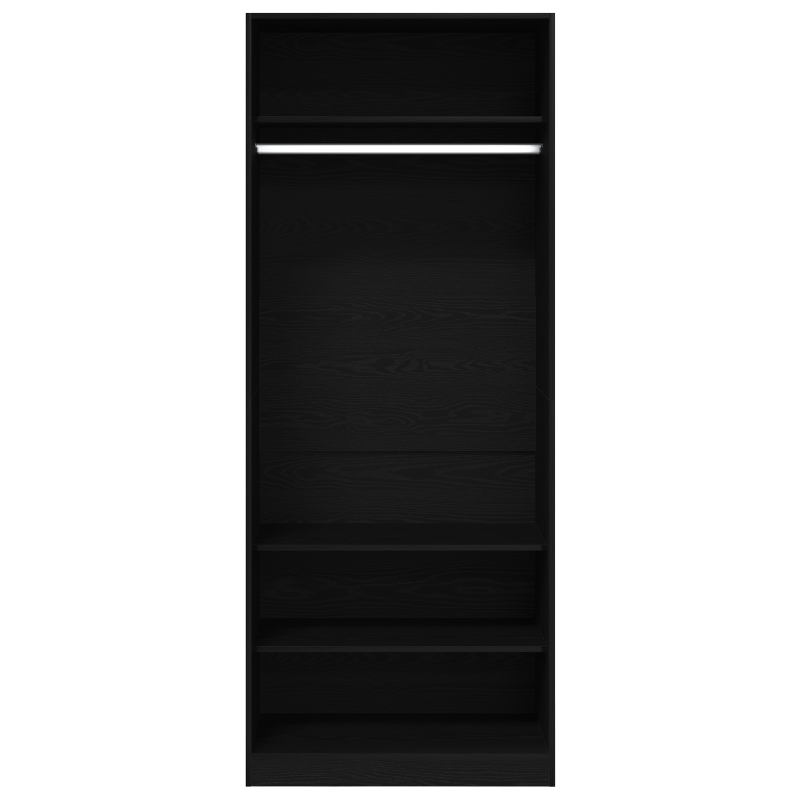 Kleiderschrank Schwarz-Eiche Set von 2 Schwarz Eiche Holzwerkstoff