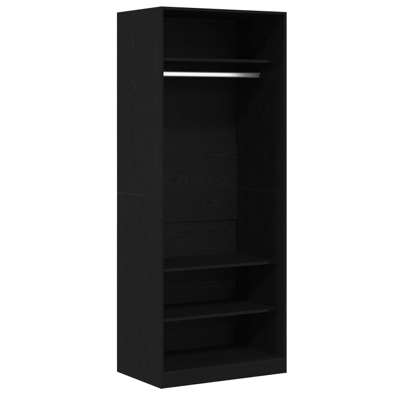 Kleiderschrank Schwarz-Eiche Set von 2 Schwarz Eiche Holzwerkstoff