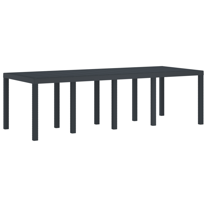 Gartentisch Anthrazit 250x100x73 cm Poly Rattan