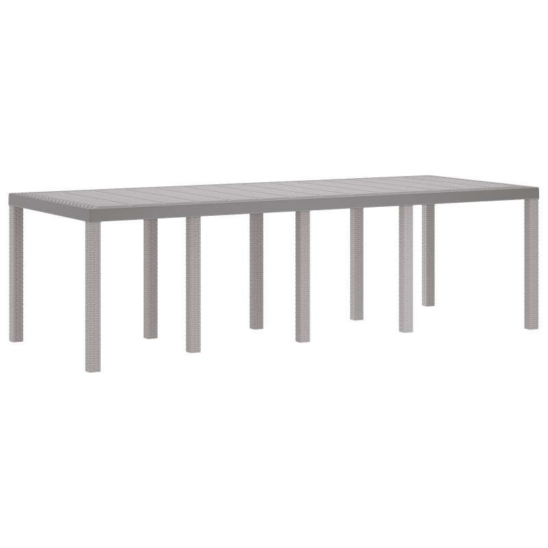 Gartentisch Hellgrau 250x100x73 cm Poly Rattan, Gartentisch Hellgrau 100x100x73 cm Poly Rattan, Gartentisch Hellgrau 150x100x73 cm Poly Rattan