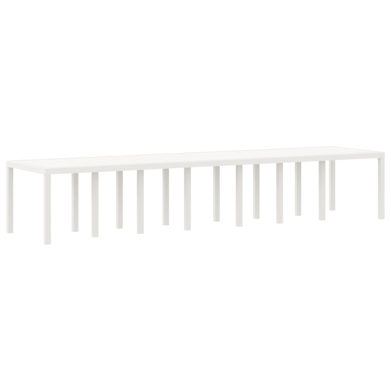 Gartentisch Weiß 400x100x73 cm Poly Rattan