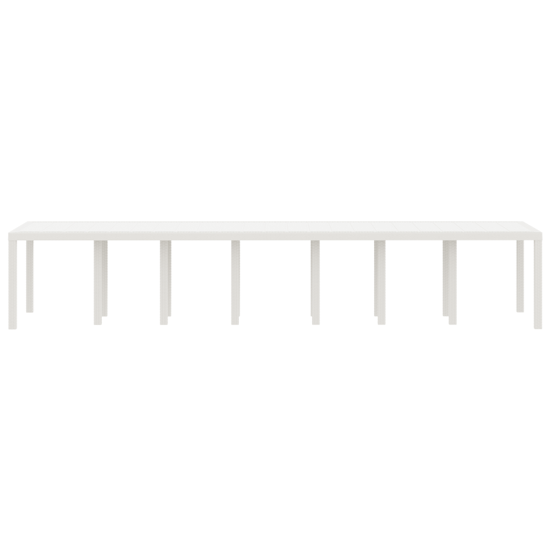 Gartentisch Weiß 400x100x73 cm Poly Rattan
