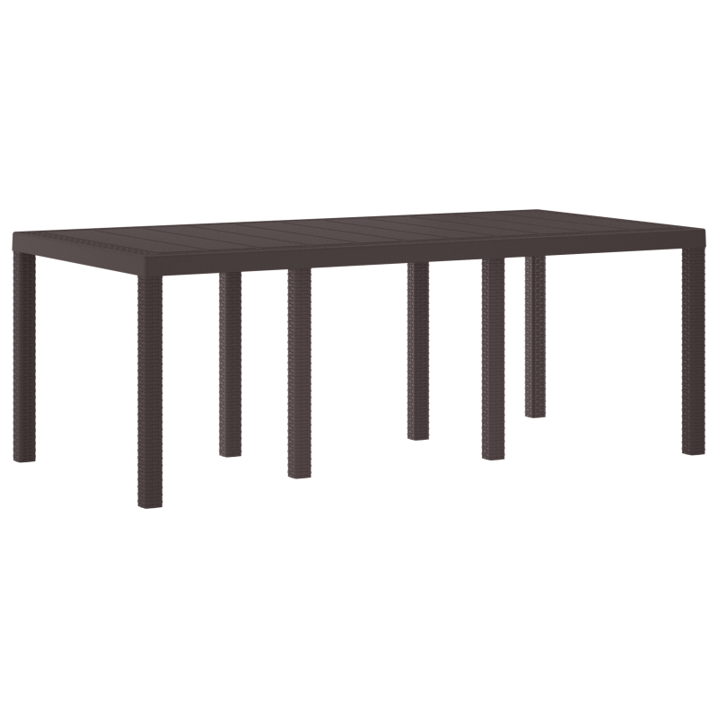 9-teiliges Garten Essset mit Kissen, braunes Poly-Rattan