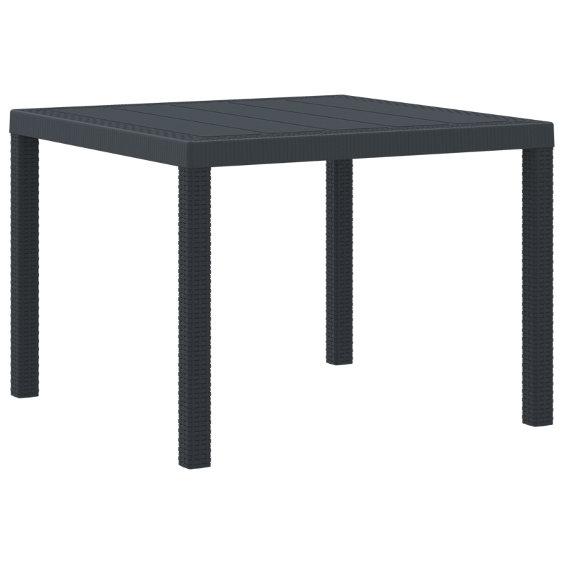 3-teiliges Garteness-Set mit Kissen Anthrazit Poly Rattan