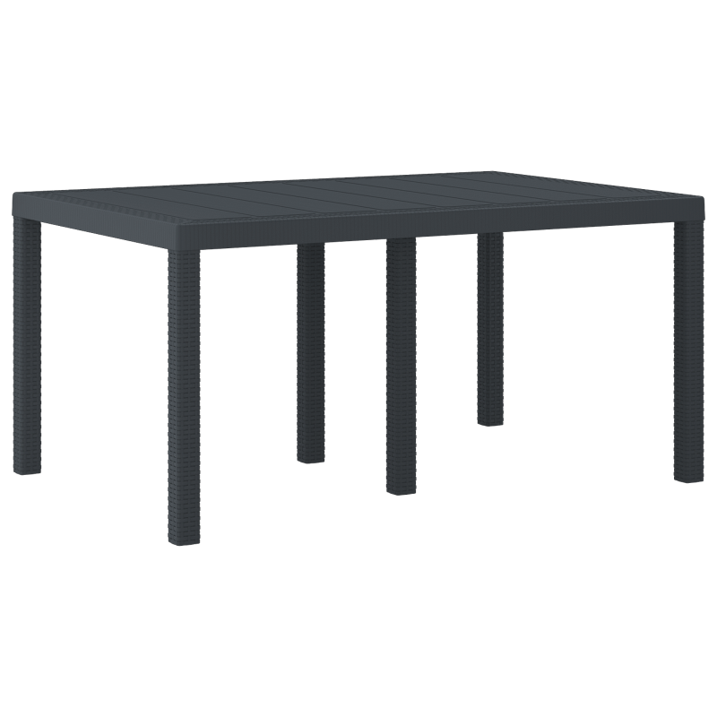 5-teiliges Garten Essset mit Kissen Anthrazit Poly-Rattan