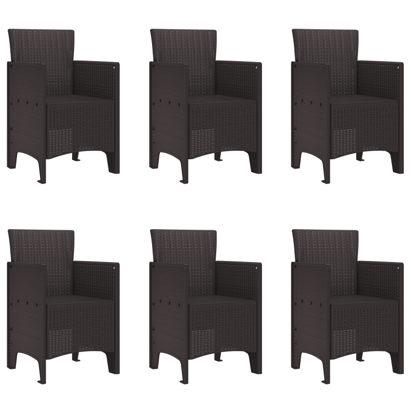 7-teiliges Garten-Essplatz-Set Braunes Poly Rattan