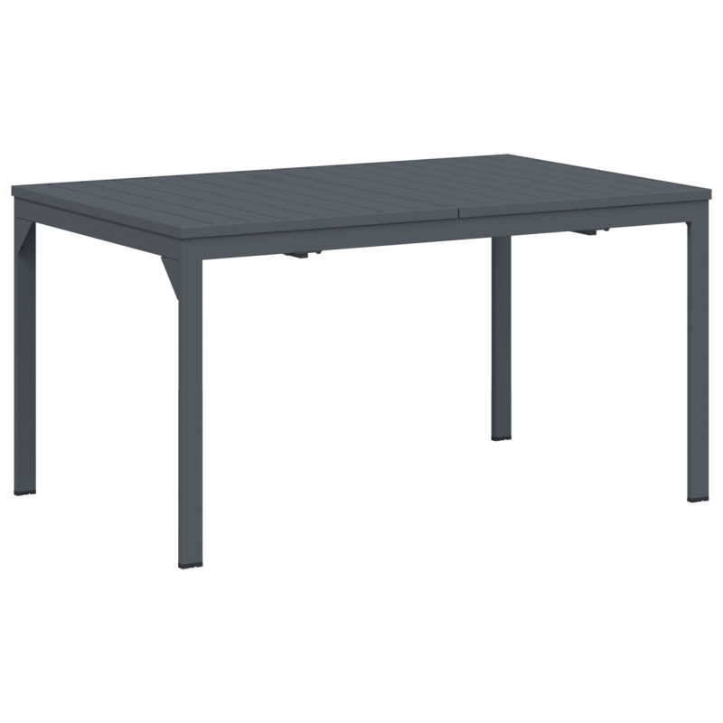 9-teiliges Gartenmöbel Set Anthrazit Stahl, Ausziehbarer Gartentisch Anthrazit (140-210)x90x73 cm Stahl, Gartenstühle 4 Stück stapelbar Anthrazit Stahl