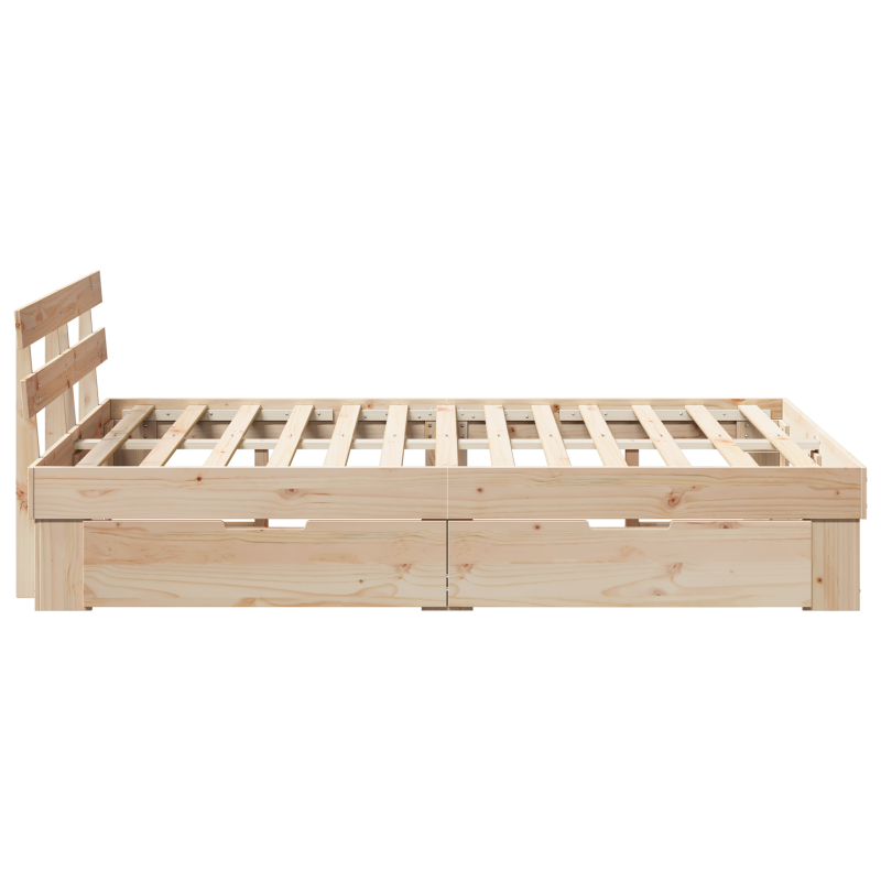 Bettgestell mit Schubladen 135x190 cm Massivholz-Kiefer