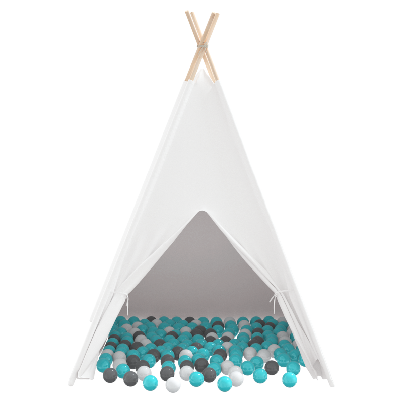Kinder-Teepee Zelt mit Tasche Pfirsich & Spielbälle Haut Weiß