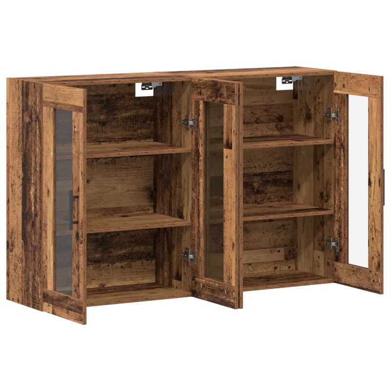 Wandmontierte Schränke 2 Stück Altholz 69.5x34x90 cm Massivholz