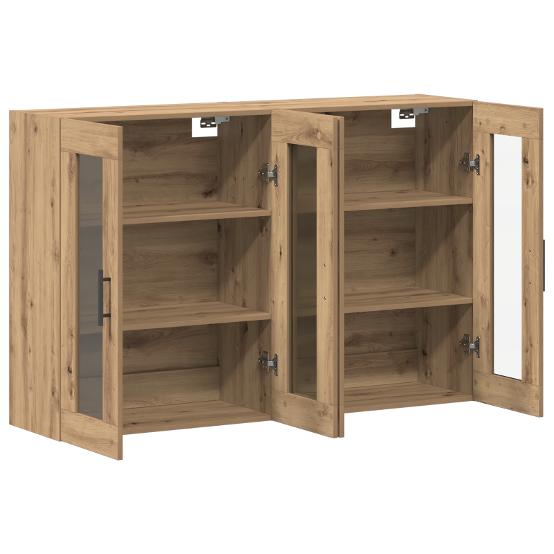Wandmontierte Schränke 2 Stück Artisan Eiche 69,5x34x90 cm MDF