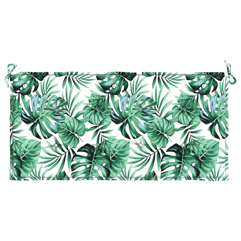 Gartenbankkissen mit Blattmuster, 100x50x4 cm, Aus Oxford-Gewebe