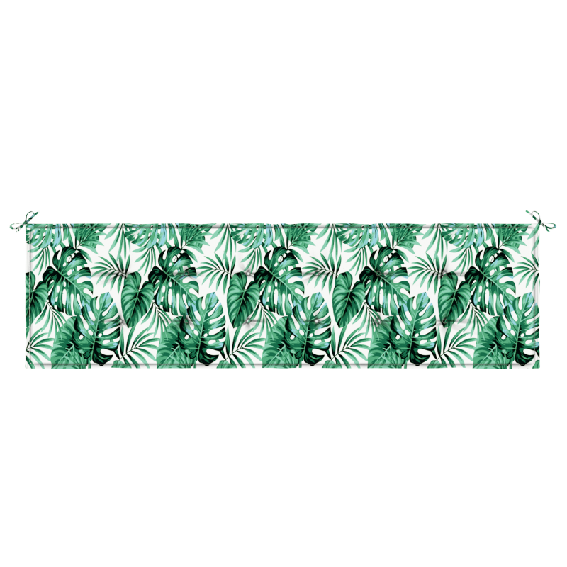 Gartenbankkissen mit Blattmuster 180x50x4 cm Oxford-Gewebe