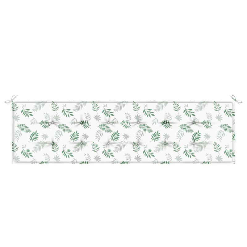 Gartenbankkissen mit Blattmuster - 180x50x4 cm, aus Oxford-Gewebe