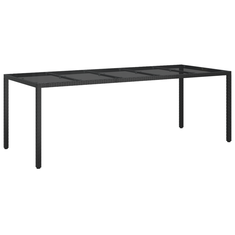 Gartenspeisetisch Schwarz 250x100x75 cm Poly Rattan