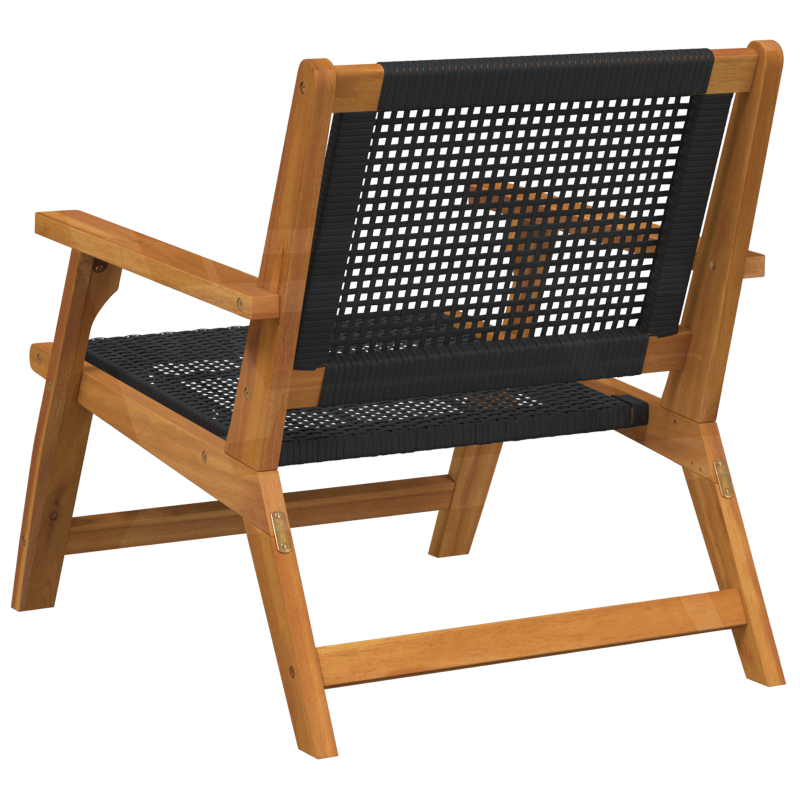 Gartenstühle 2 Stück Schwarz 76x67x73,5 cm Massivholz Akazie