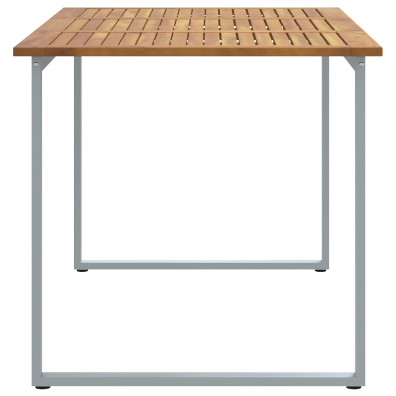 Gartentisch Grau 160x80x75 cm Stahl & Massivholz Akazie