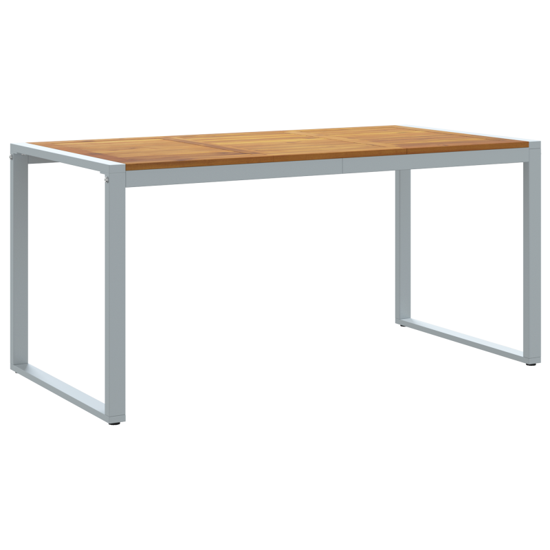 Esszieltisch Grau 160x80x75 cm Stahl und massivem Akazienholz