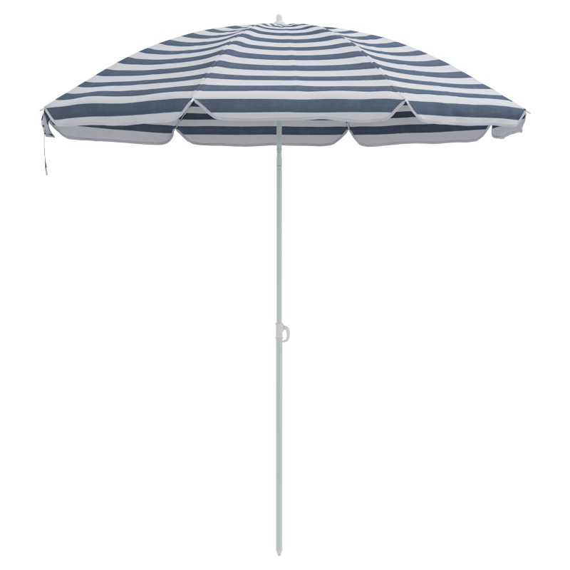 Strandparasol mit Aluminiumgestell Blau & Weiß 300 cm